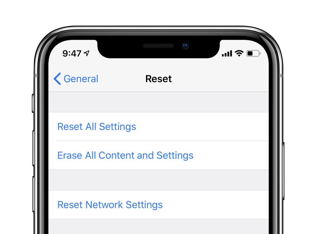 Erase all content and settings iPhone
