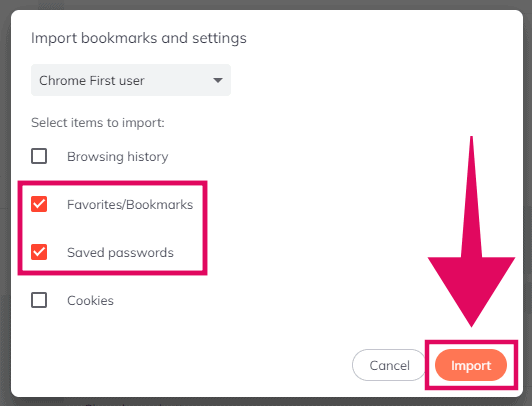 Brave import chrome bookmarks and passwords