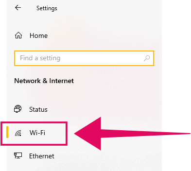 Windows 10 Wi-Fi settings