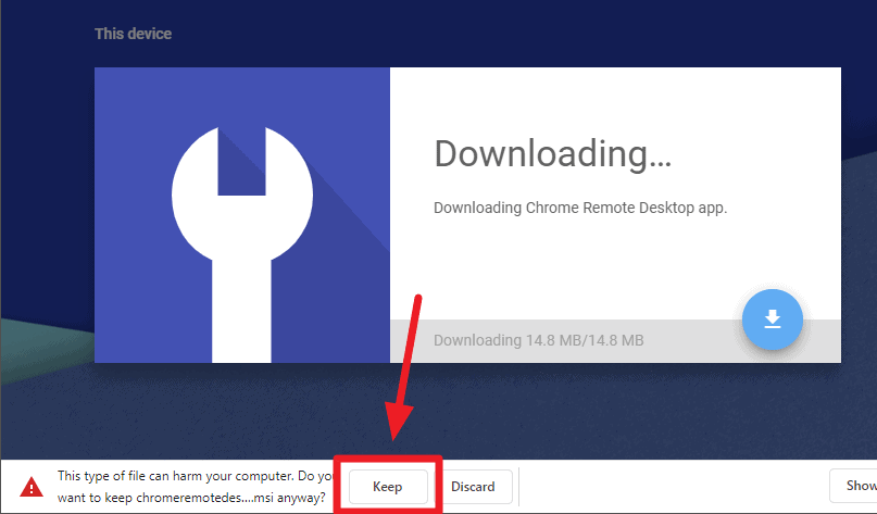 Chrome keep download
