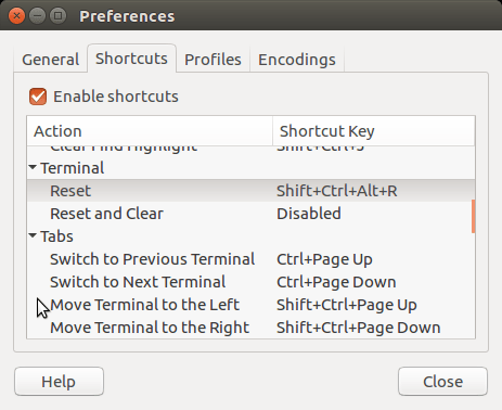 Clear terminal