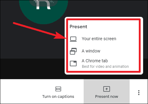 how to full screen a presentation in google meet