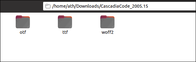 Cascadia Code Zip Contents