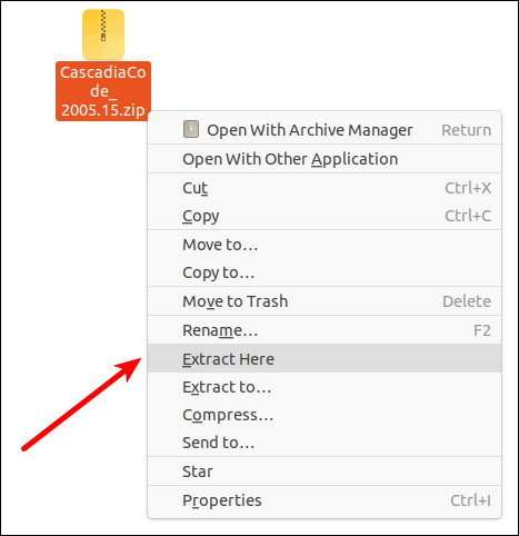 How to Extract Cascadia Code Zip