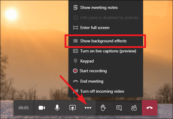 how to add background to microsoft teams when not on a call