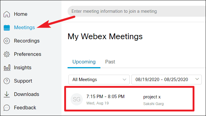 presentation mode webex