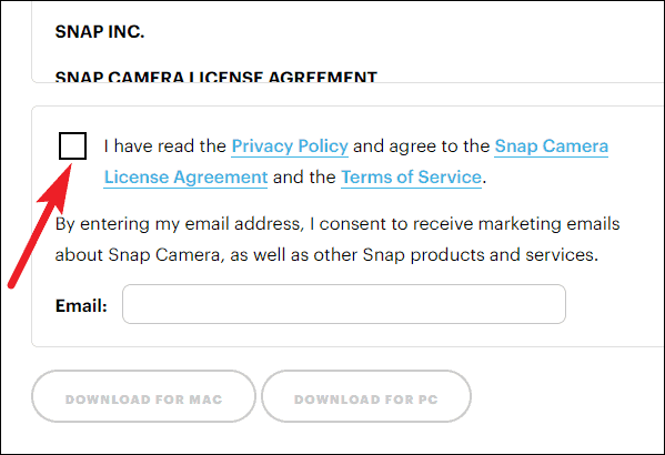 snap camera license agreement