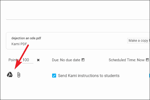 how to put a kami assignment in google classroom