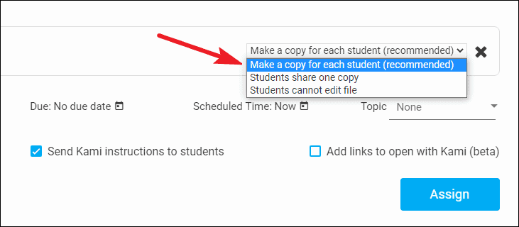 how to create kami assignment in google classroom