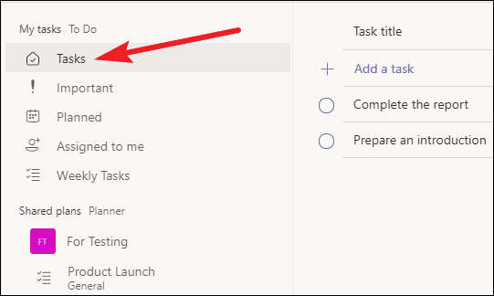 task by planner and to do in teams