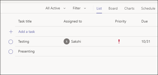 task by planner and to do in teams