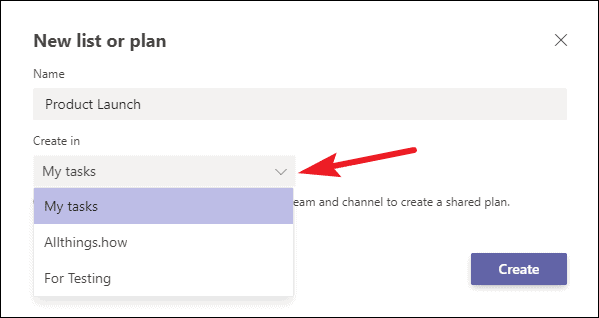 task by planner and to do in teams