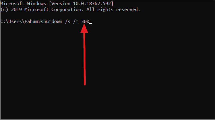 Command timing. Cmd shutdown.