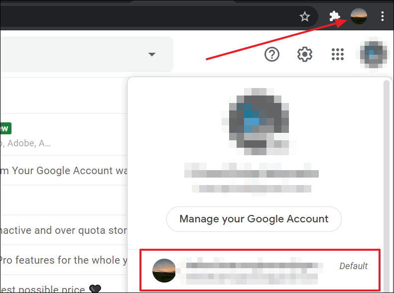 how to make my google account default on chrome