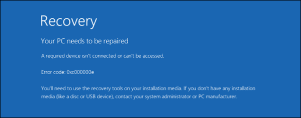 How to Fix Error code 0xc000000e in Windows 10