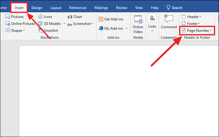 how to add 1 of page numbers in word