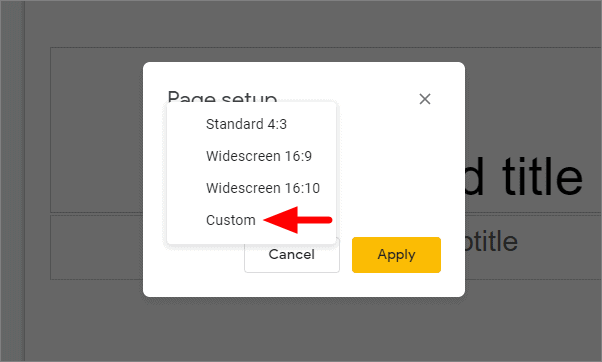 google slides presentation size