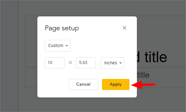 google slides presentation size