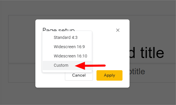 how to make google slides presentation portrait