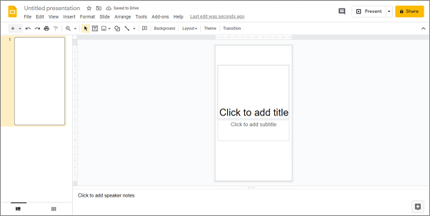 how to make google slides presentation portrait