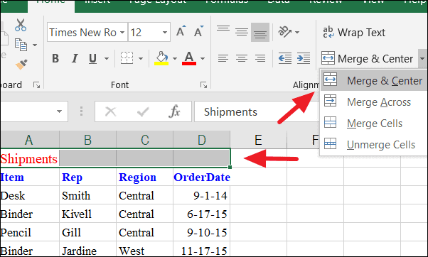 How to Merge and Combine Cells in Excel