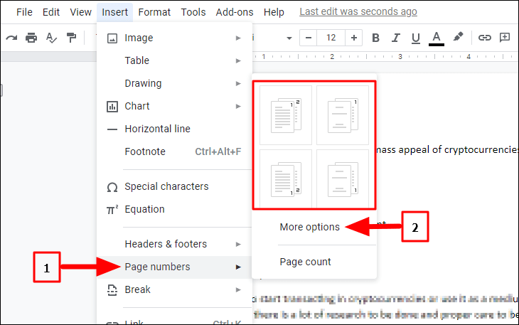 google presentation page numbers