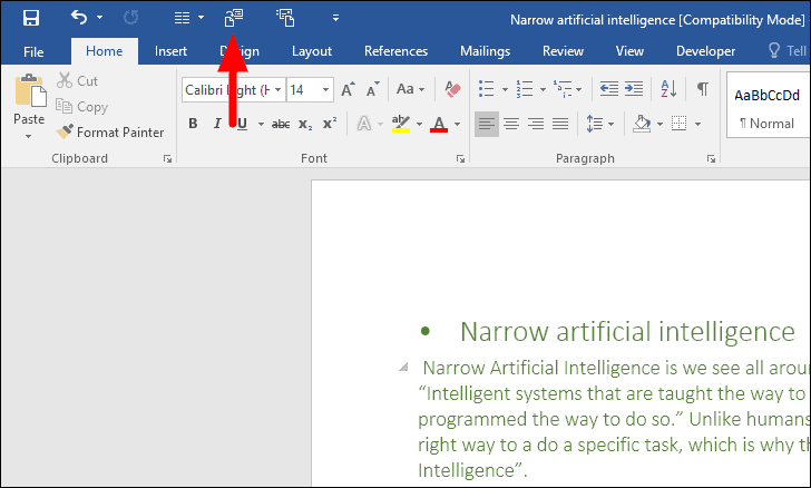 ms word slide presentation