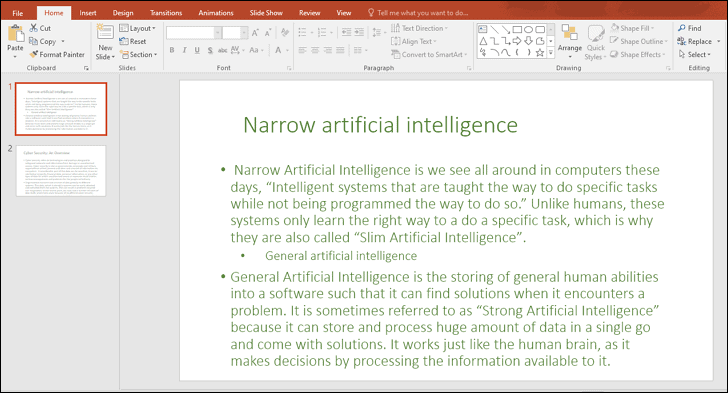 view word document as presentation