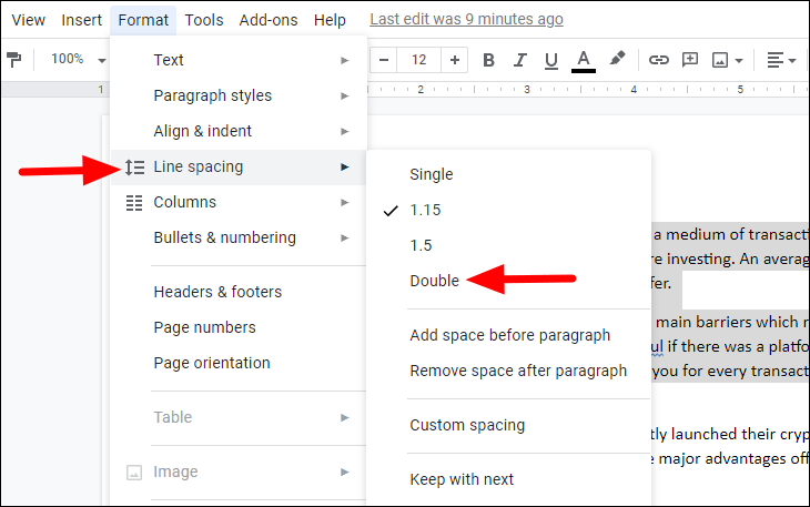 how to double space your essay on google docs