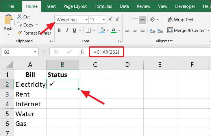 Insert Tick Mark or Cross Mark in Excel - Excel Unlocked