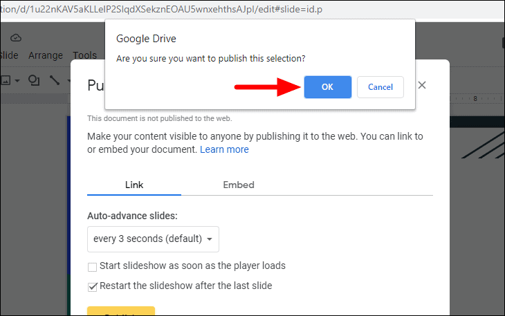 can you loop google slides presentation