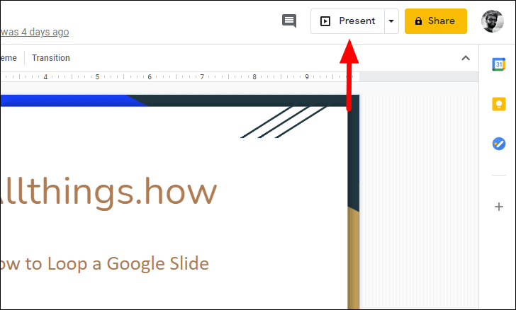 can you loop google slides presentation