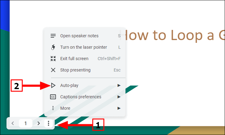 how to make a google slide presentation loop