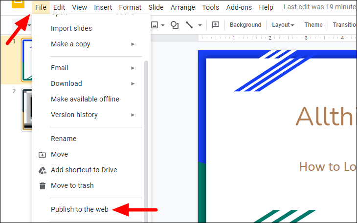 how to make a slides presentation loop