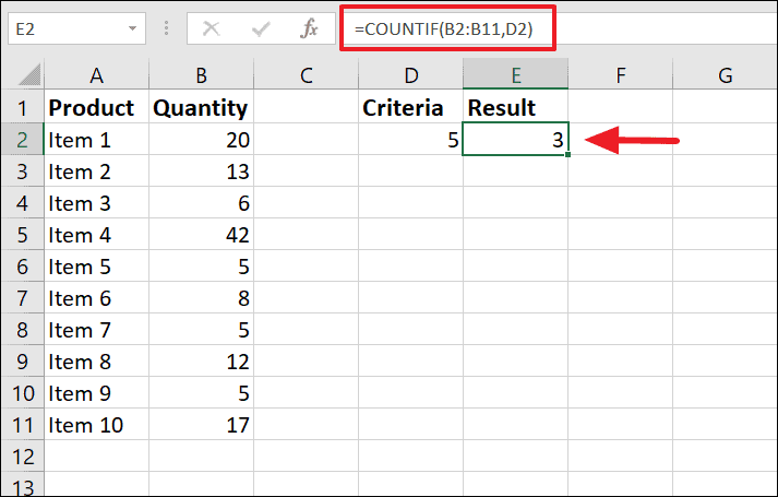 How to Use COUNTIF in Excel