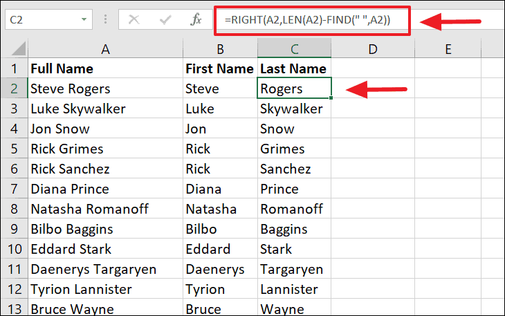 How To Separate Names In Excel 0443