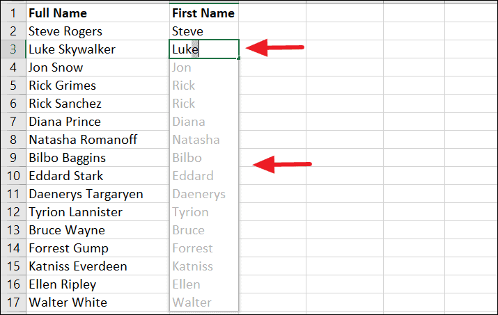 Separate First and Last Name in Excel (Split Names Using Formulas)