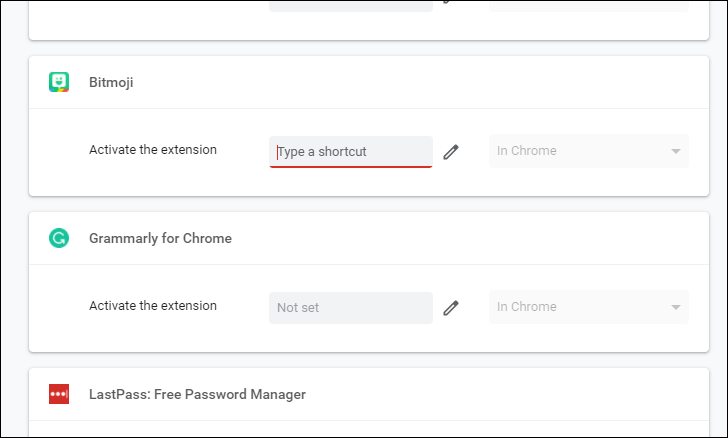 custom keyboard shortcuts chrome extension