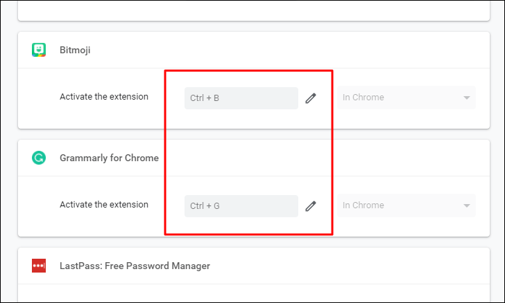 custom keyboard shortcuts chrome extension