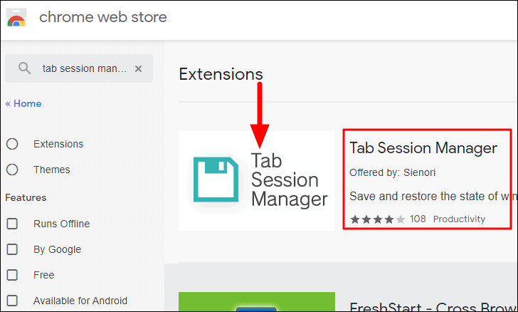 Install tab. Tab session Manager.