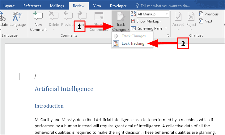 How To Disable Track Changes In Word 2010