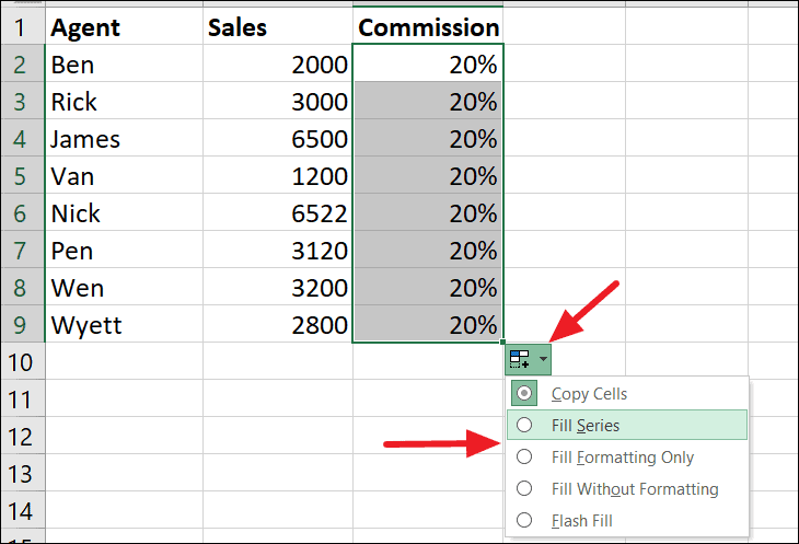 what-does-clicking-and-dragging-the-fill-handle-in-excel-do