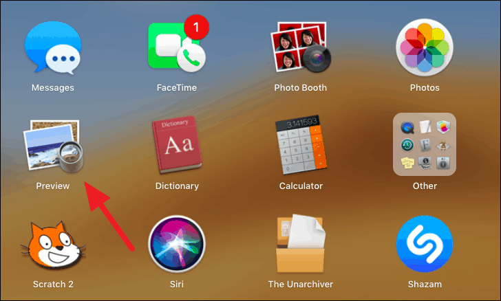 Accessing preview from Launchpad on Mac