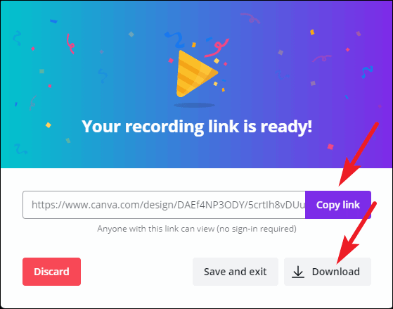 record presentation in canva