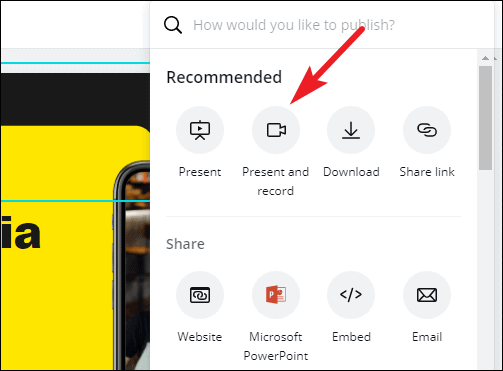 how to record a video presentation in canva