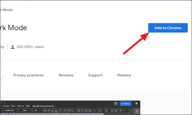 google docs dark mode safari extension