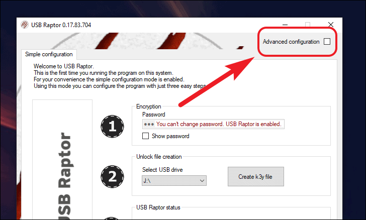 advanced configuration for usb security key