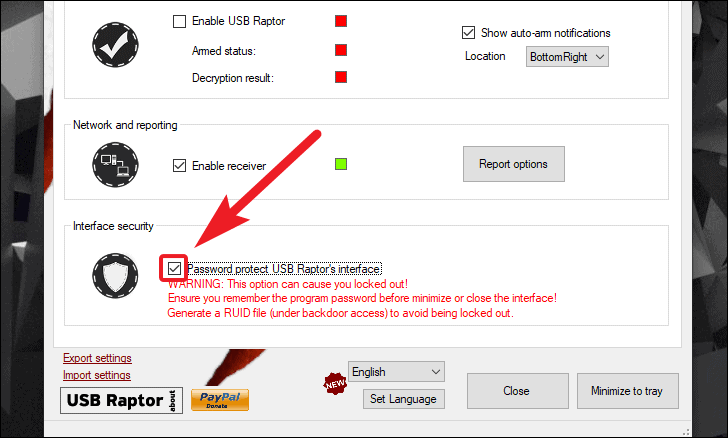 protect interface of usb security key