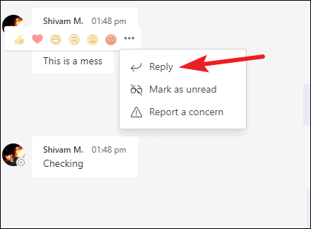 copy message from teams