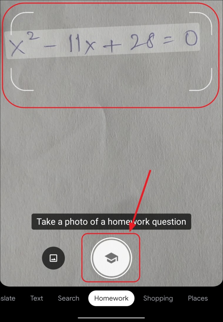 google lens homework solver